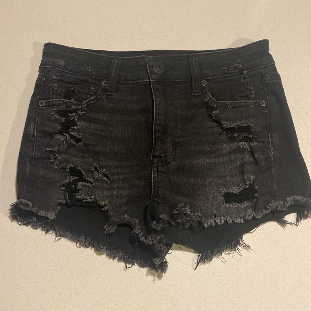 American Eagle Cut Off Jean Shorts - Black